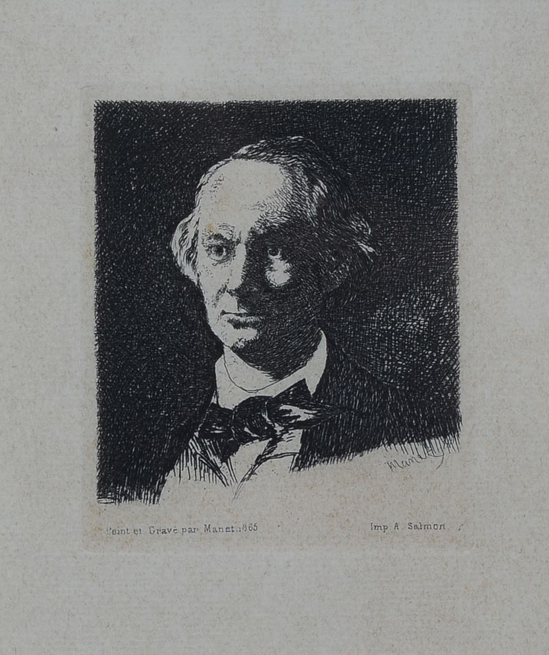 Edouard Manet - Ritratto di Baudelaire - Acquaforte, 1865