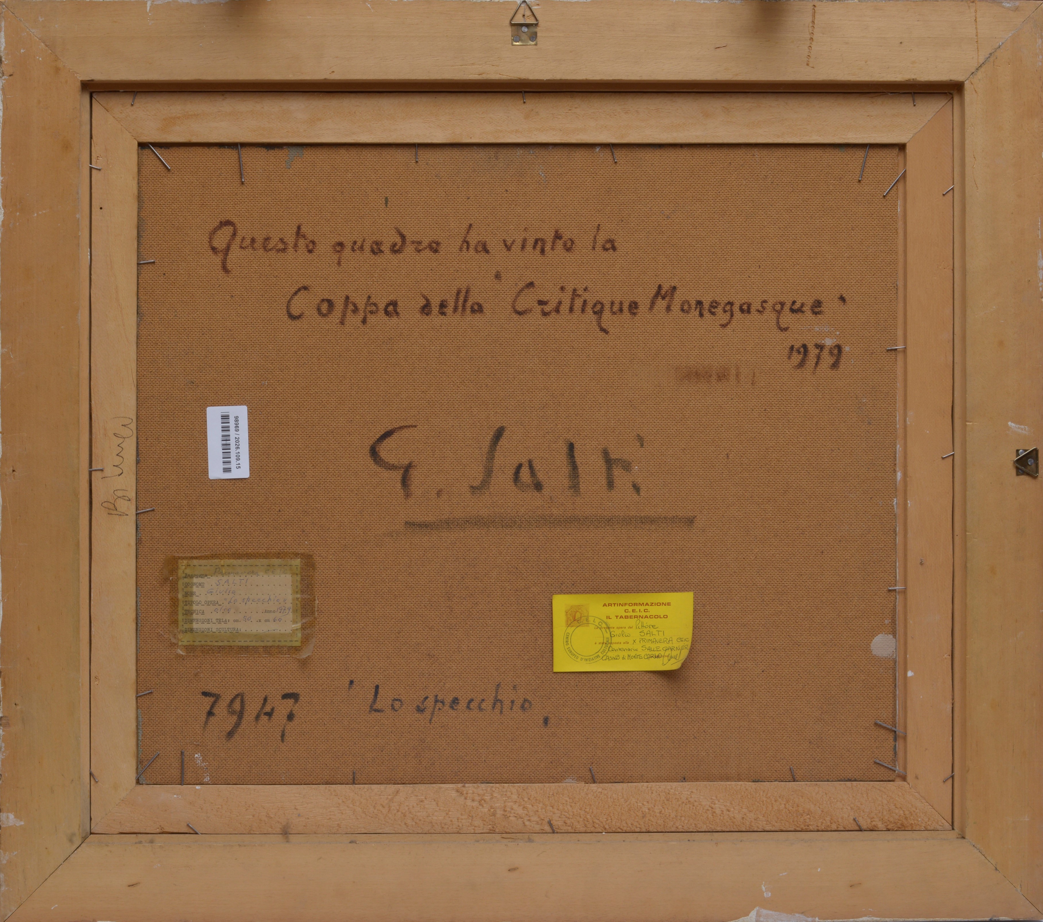 Giulio Salti - Lo specchio (olio su faesite, cm 50x60)