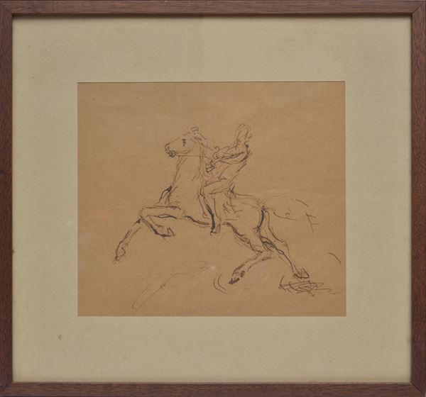 Anonimo, XIX sec. - Uomo a cavallo