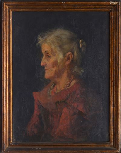 Anonimo, Ritratto di vecchia, olio su tela