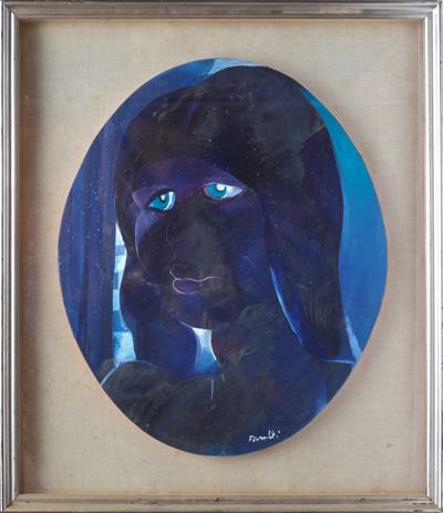 Volto, olio su tela