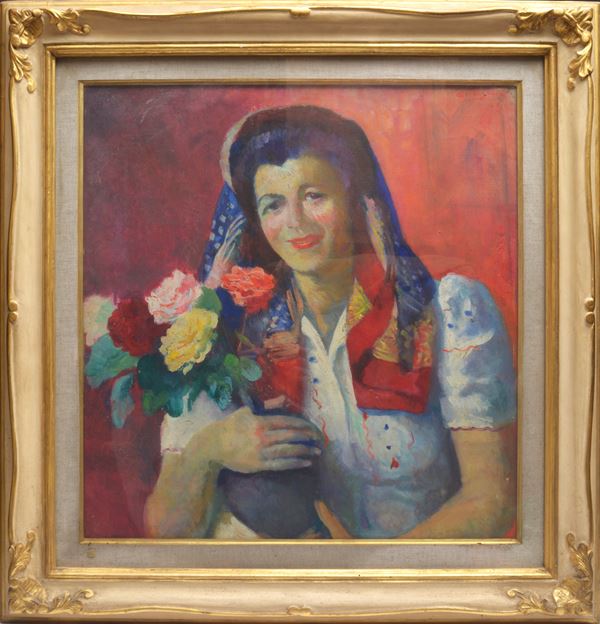 Eduardo Gordigiani - Donna con fiori