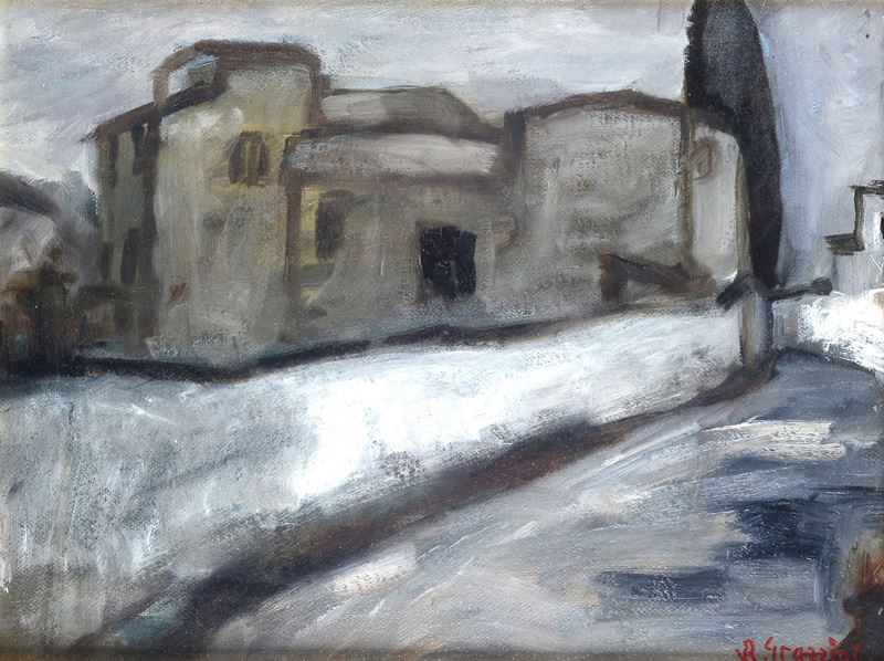 Renzo Grazzini - Strada con case