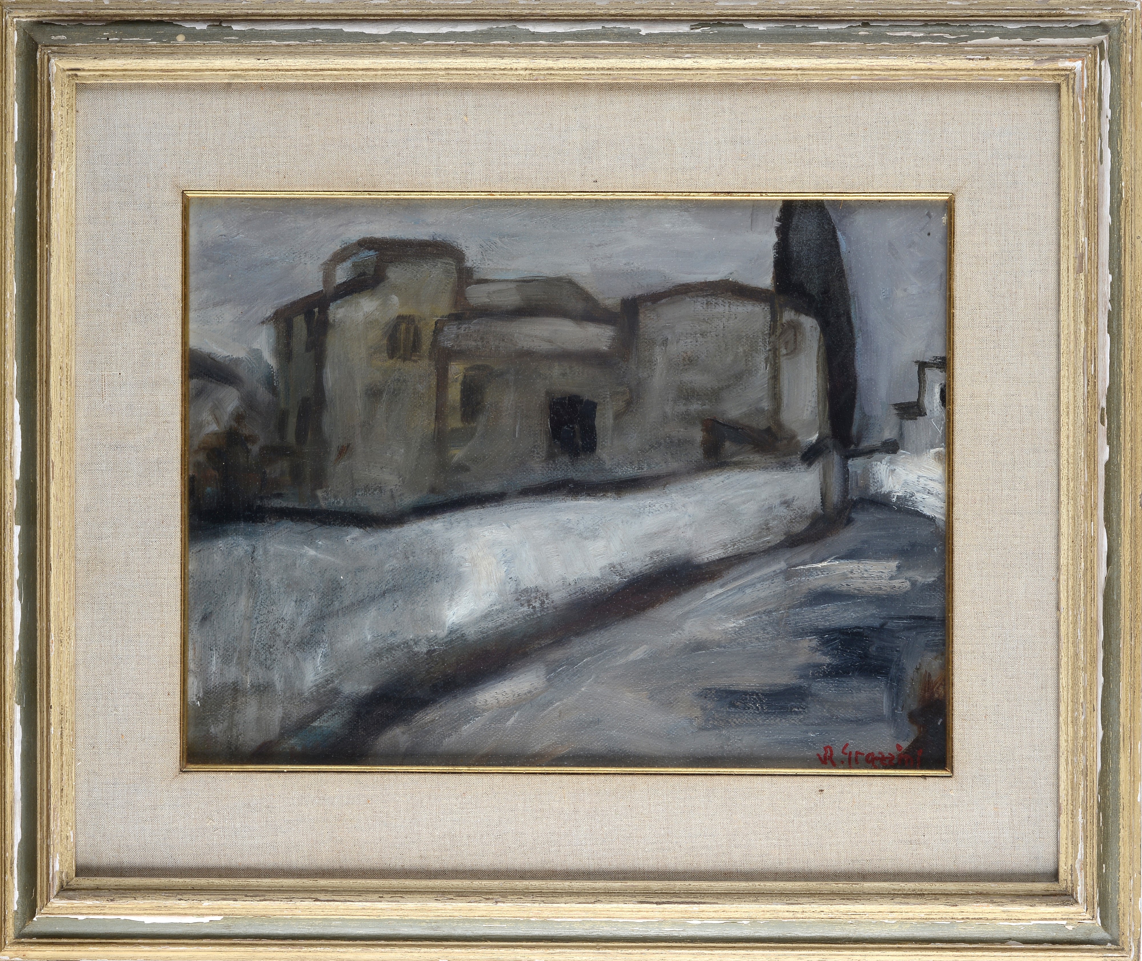Renzo Grazzini - Strada con case