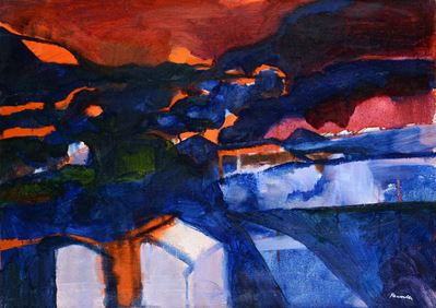 Paesaggio, olio su tela