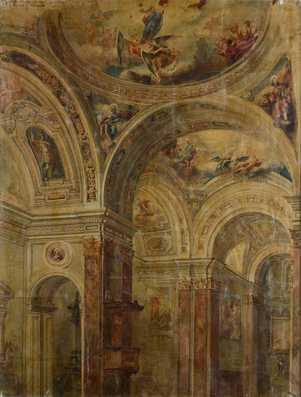 Anonimo, XIX sec. - Progetto di decorazione della chiesa di Olmeneta