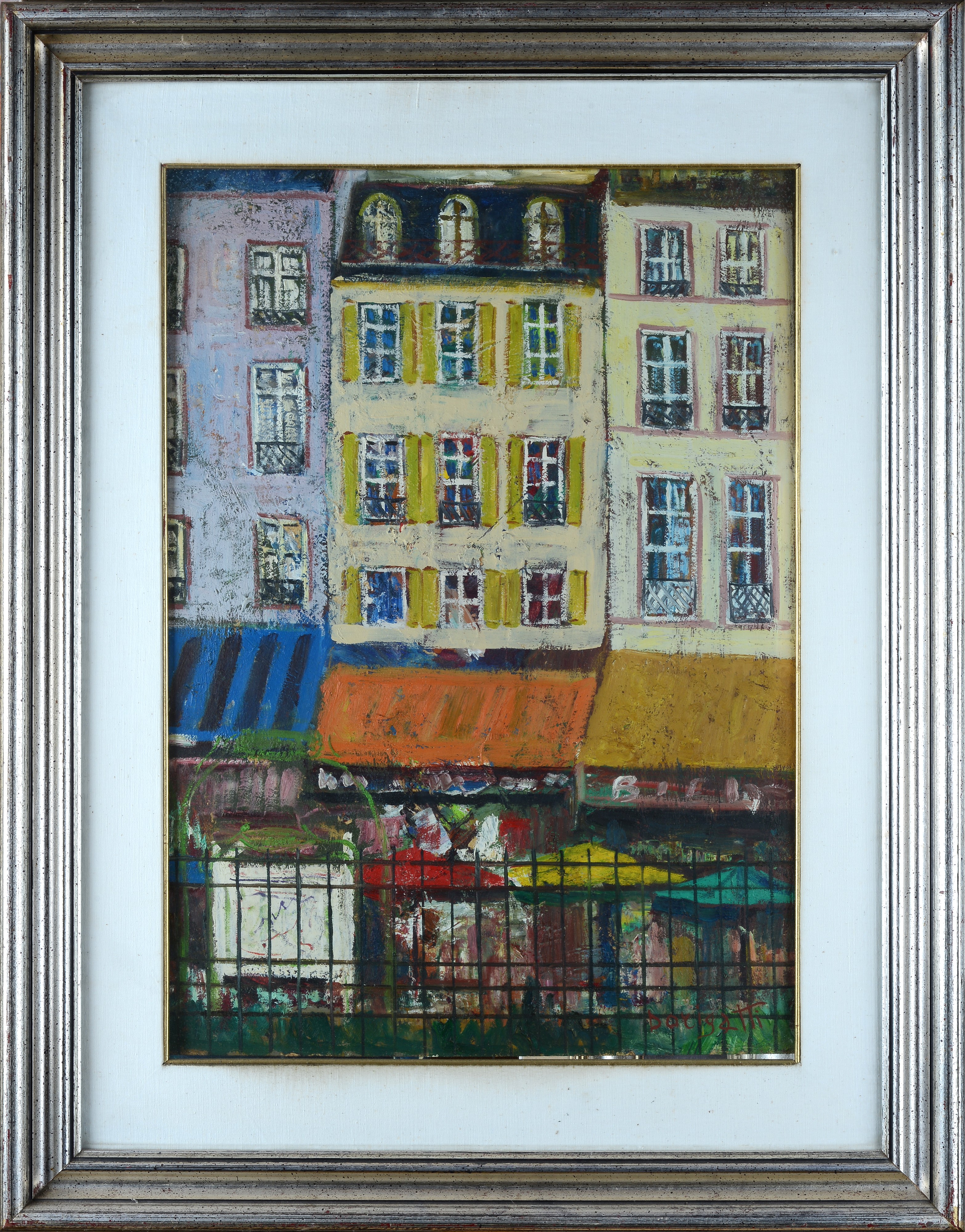 Renato Dorigatti - Case di Parigi, olio su masonite