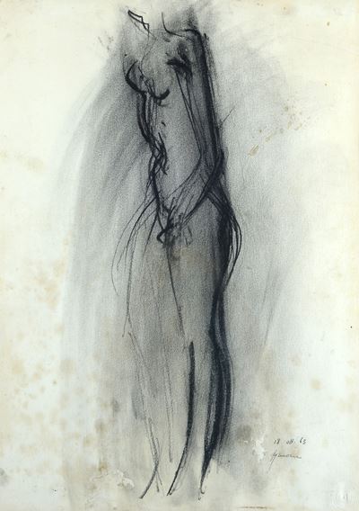Nudo, carboncino su carta