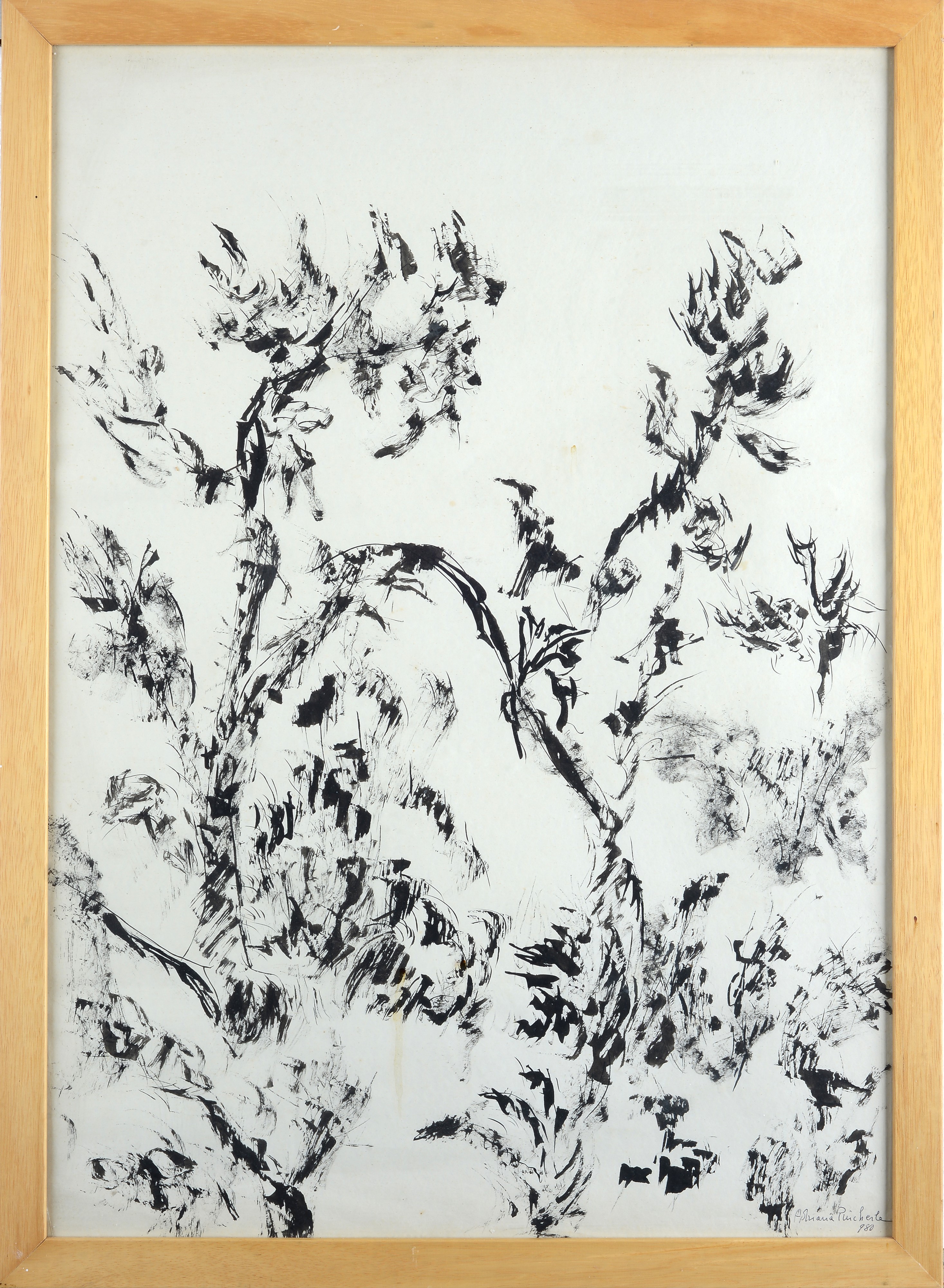 Adriana Pincherle - Vegetazione, inchiostro su carta