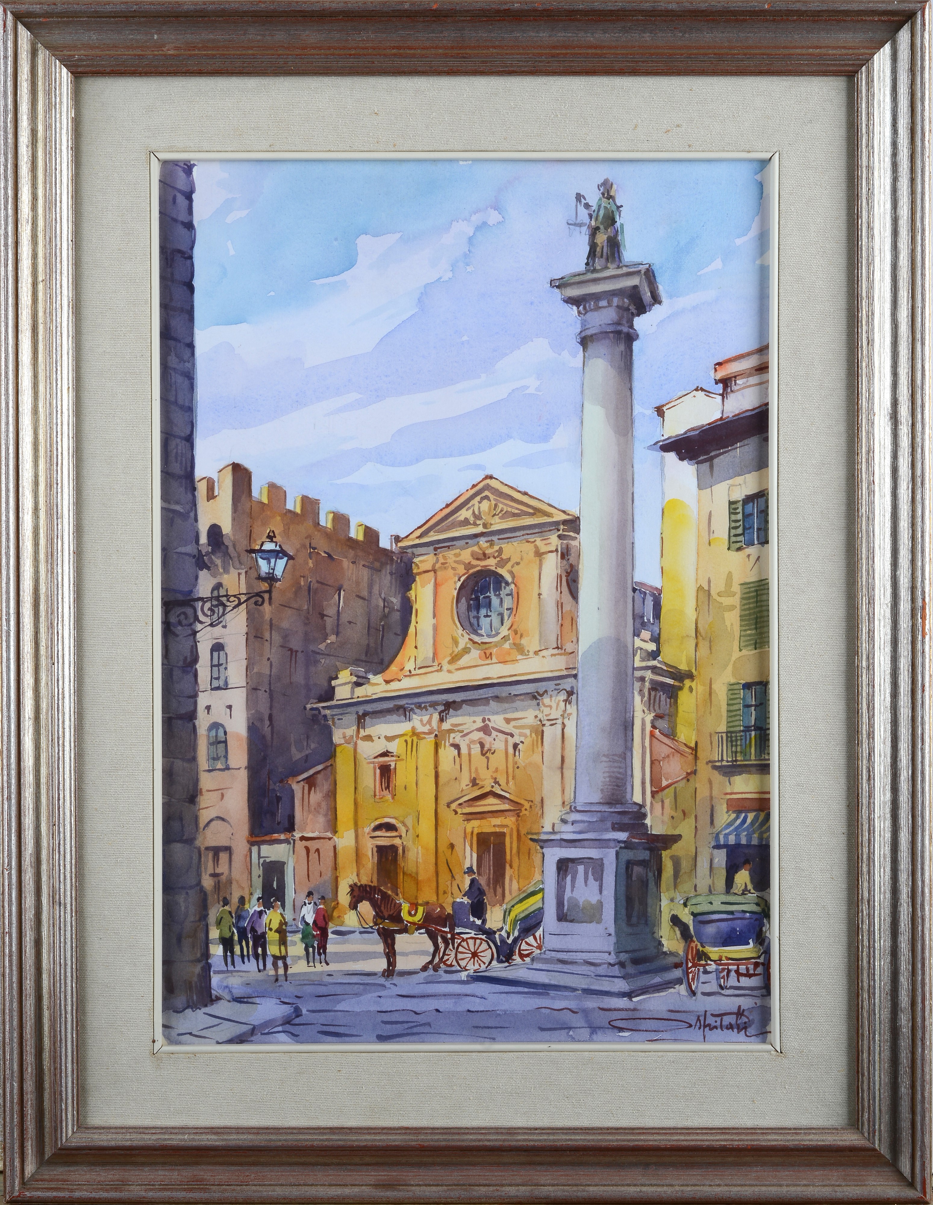 Piazza con obelisco e chiesa