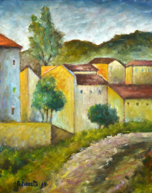 Rino Fioretti - Paesaggio con case
