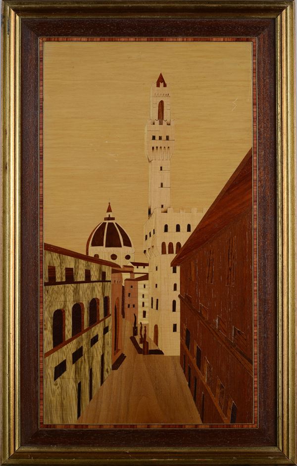 Anonimo, XX sec. - Panorama dalla Galleria degli Uffizi