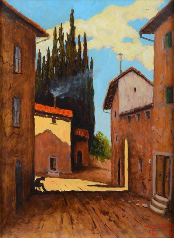 Oliviero Giuntini - Strada con case