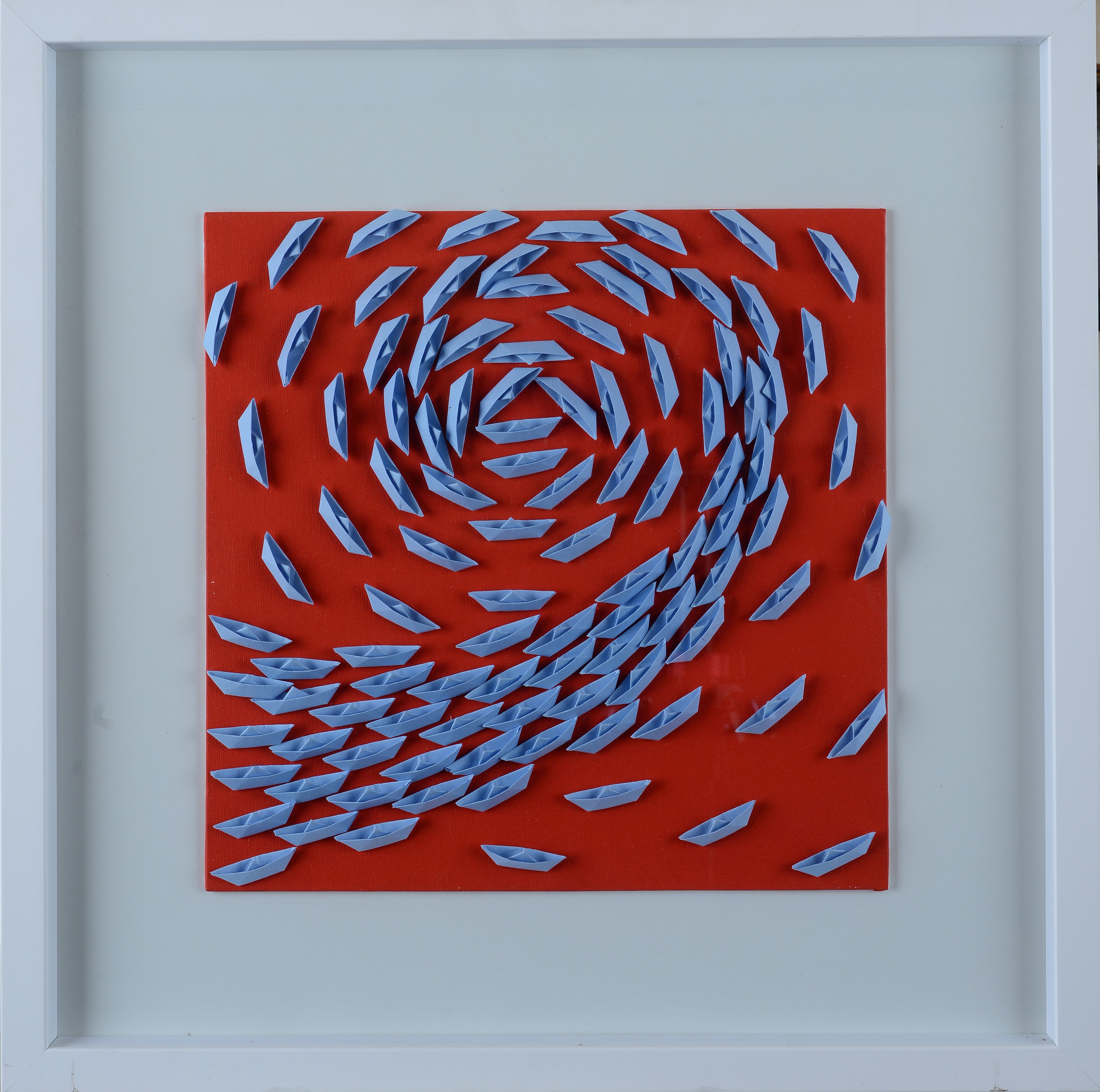Riccardo Gusmaroli - Vortex - Barche di carta su cartone telato