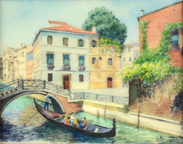 Anonimo, XX sec. - Canale a Venezia