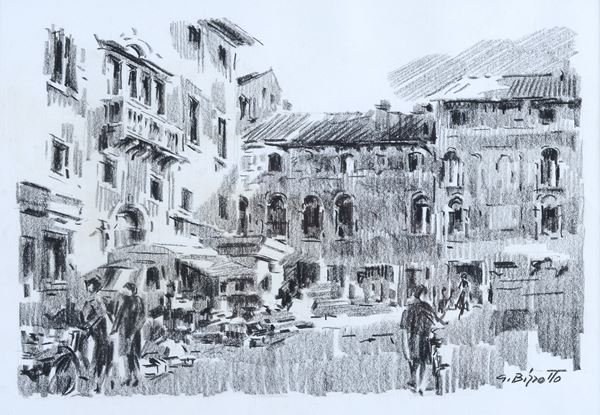 Gregorio Bizzotto - Piazza con figure