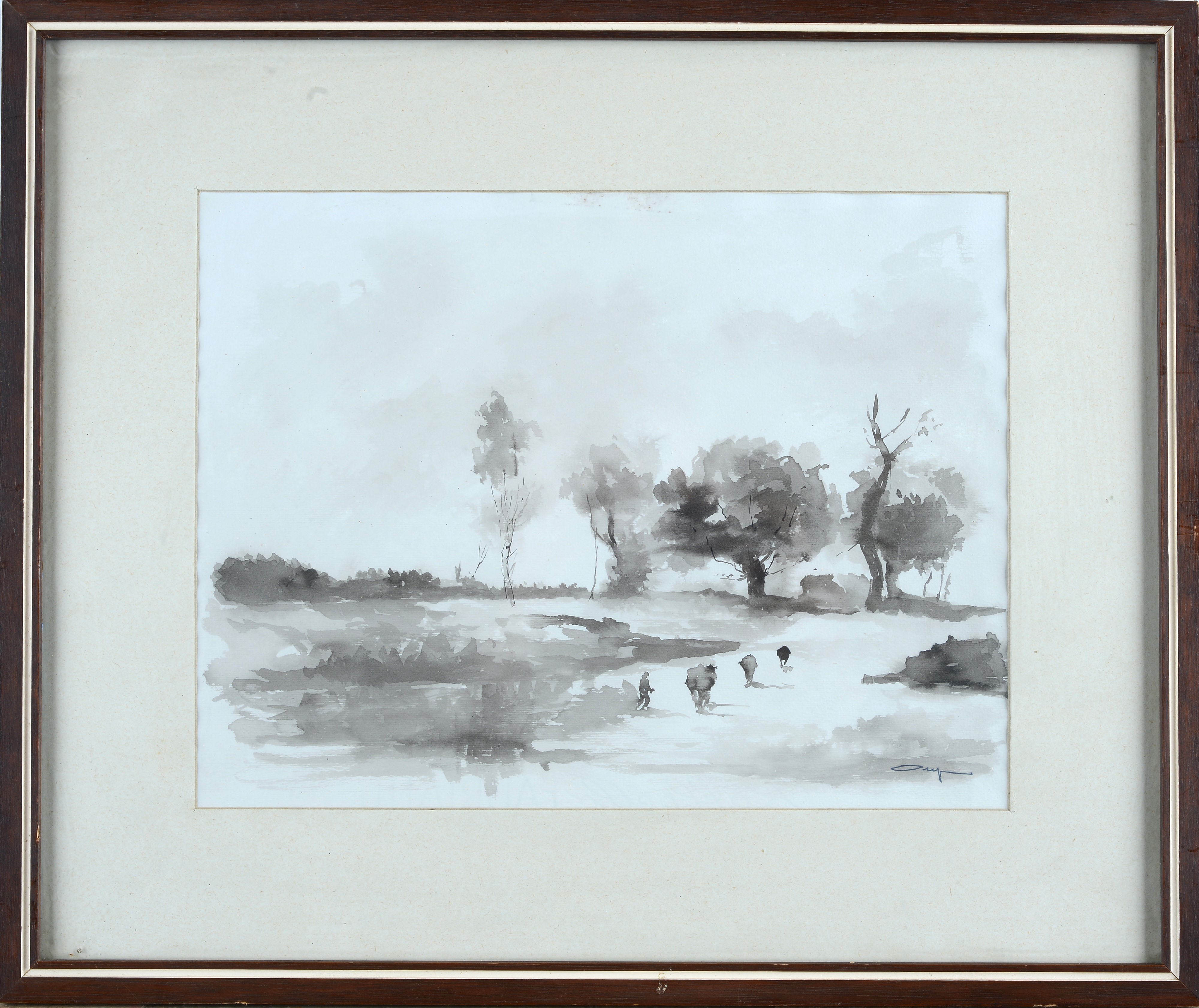 Paesaggio con figure e animali