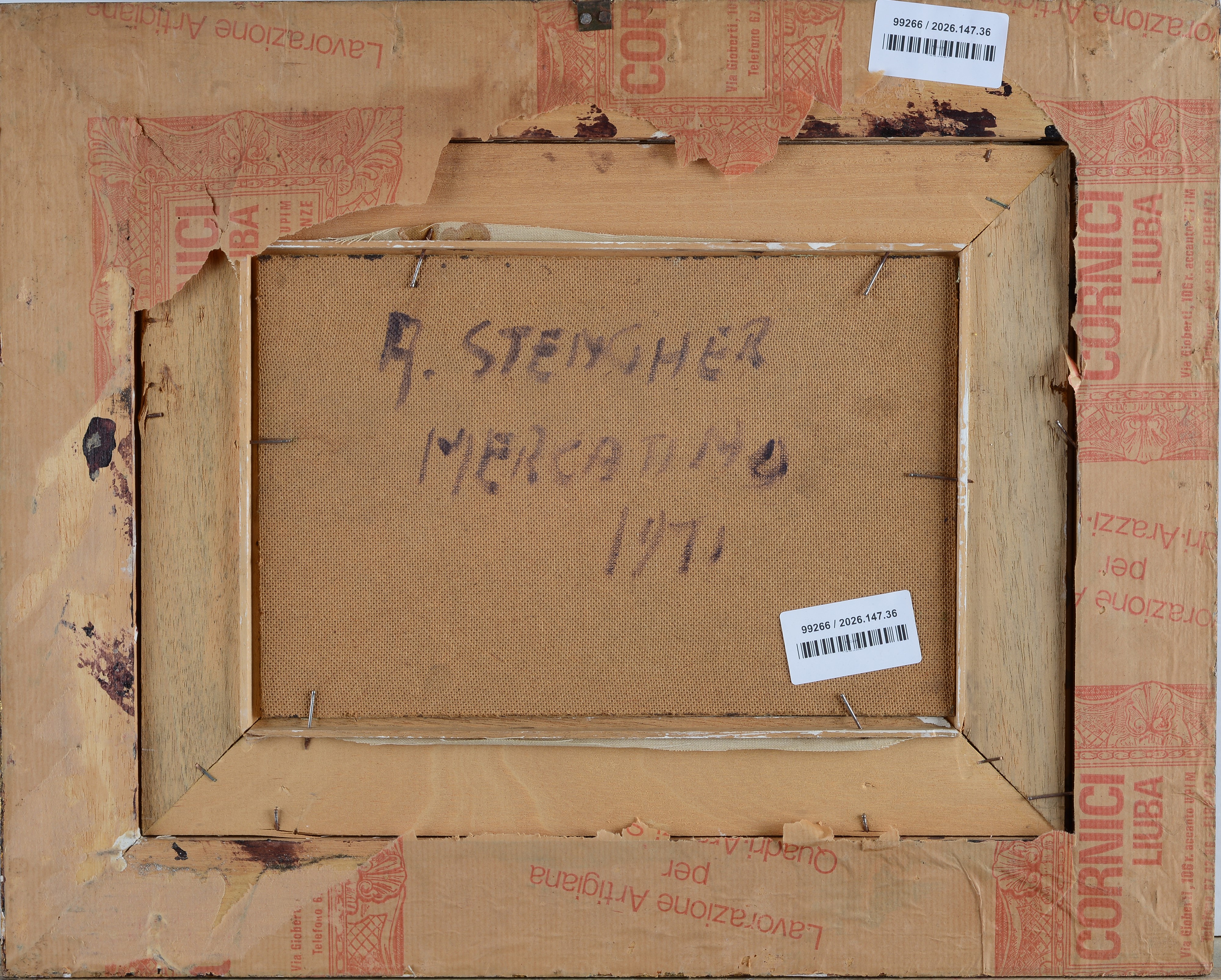 Alfredo Stengher - Mercatino - Olio su faesite