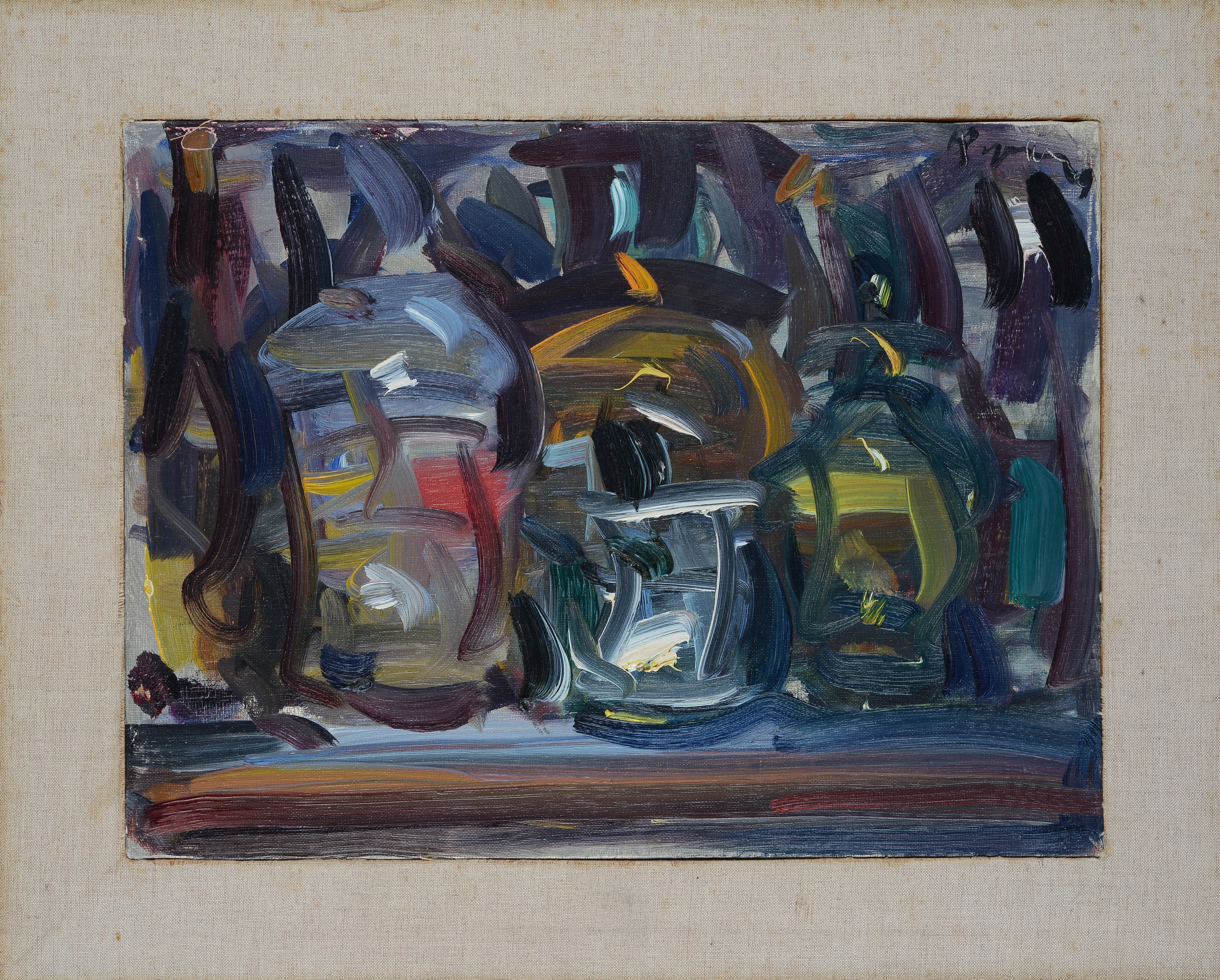 Enzo Pregno - Natura morta, olio su tela