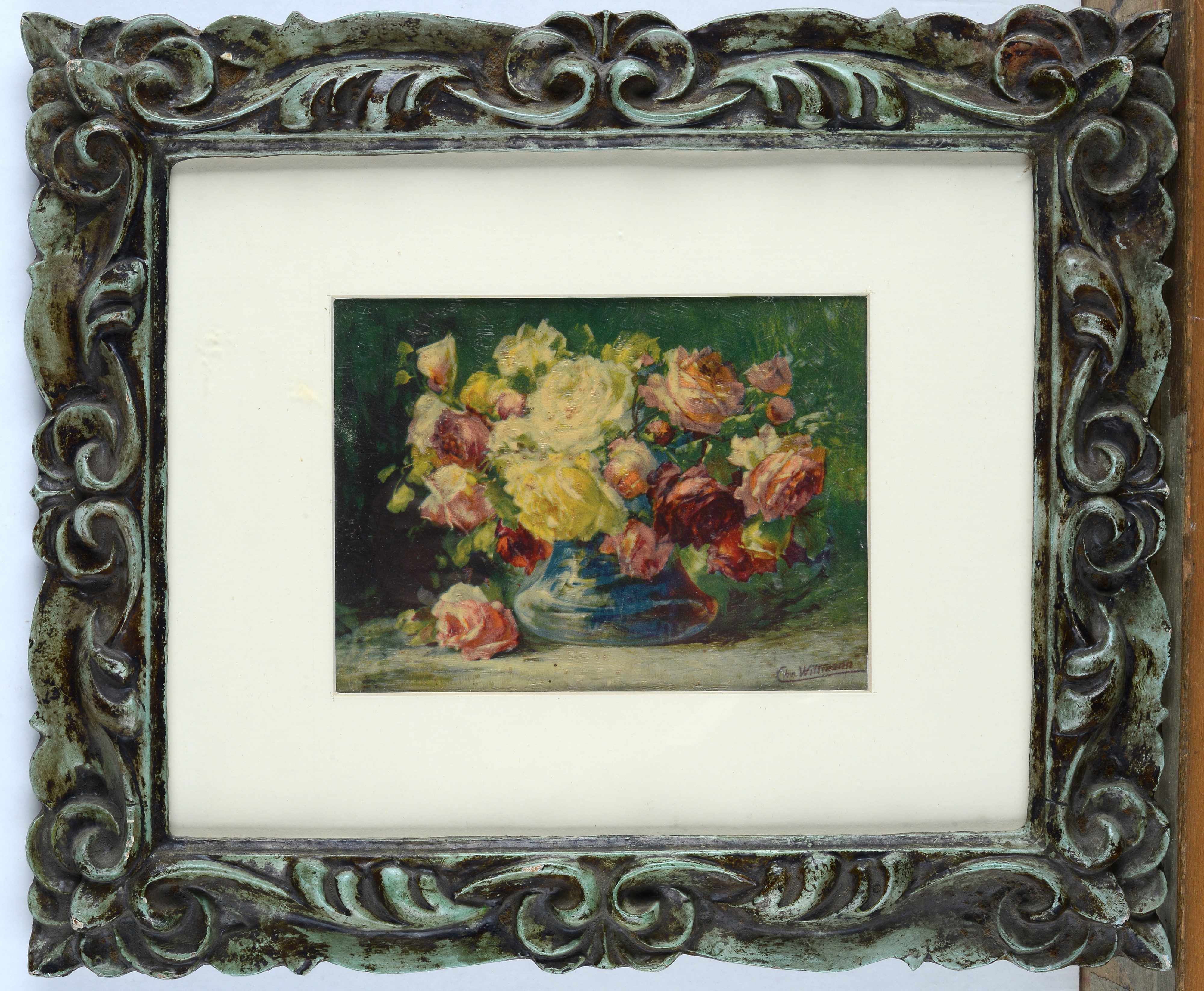 Charles Wittmann - Rose, olio su cartone