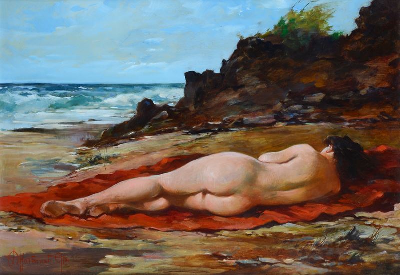 Nudo di donna sul mare