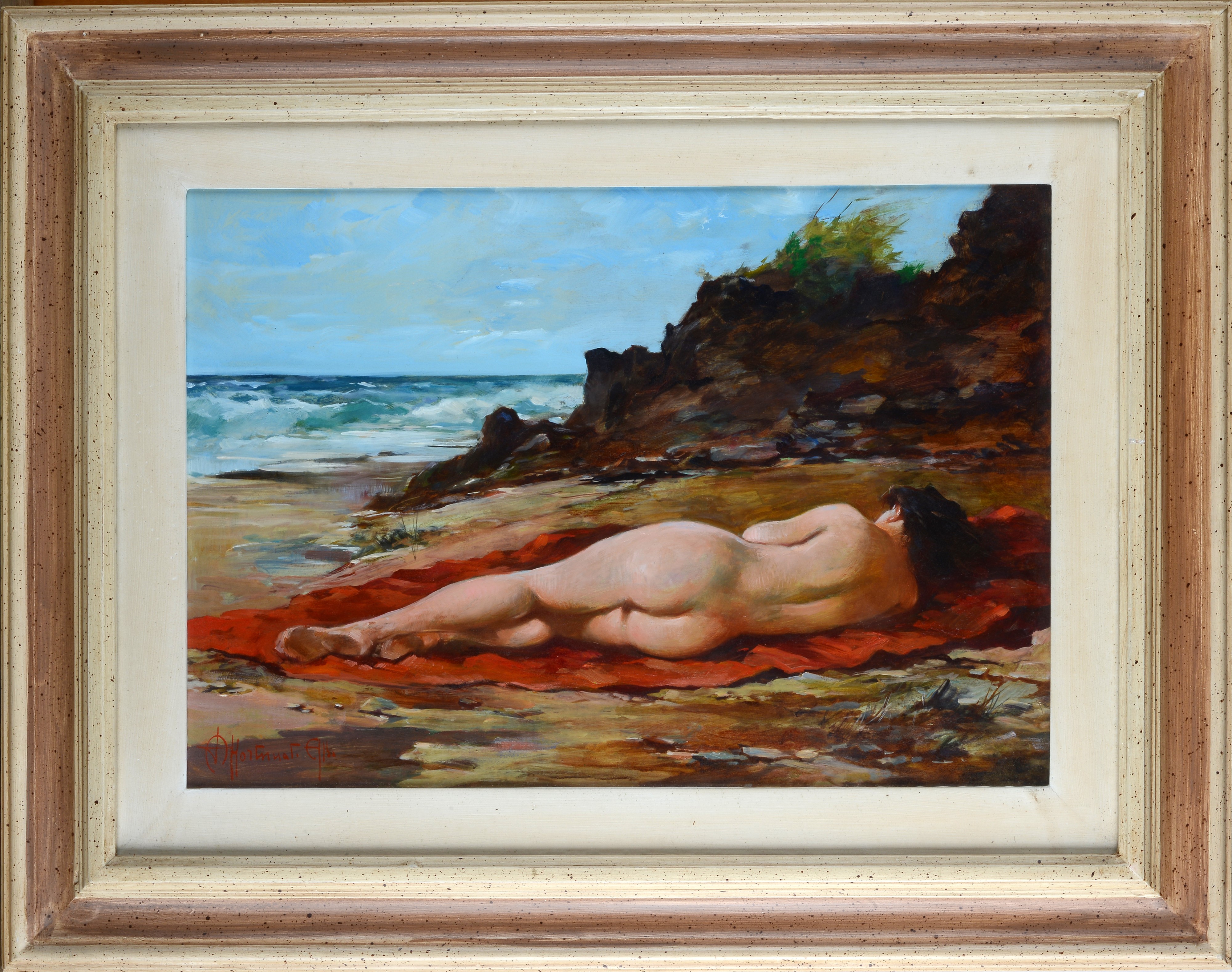 Nudo di donna sul mare