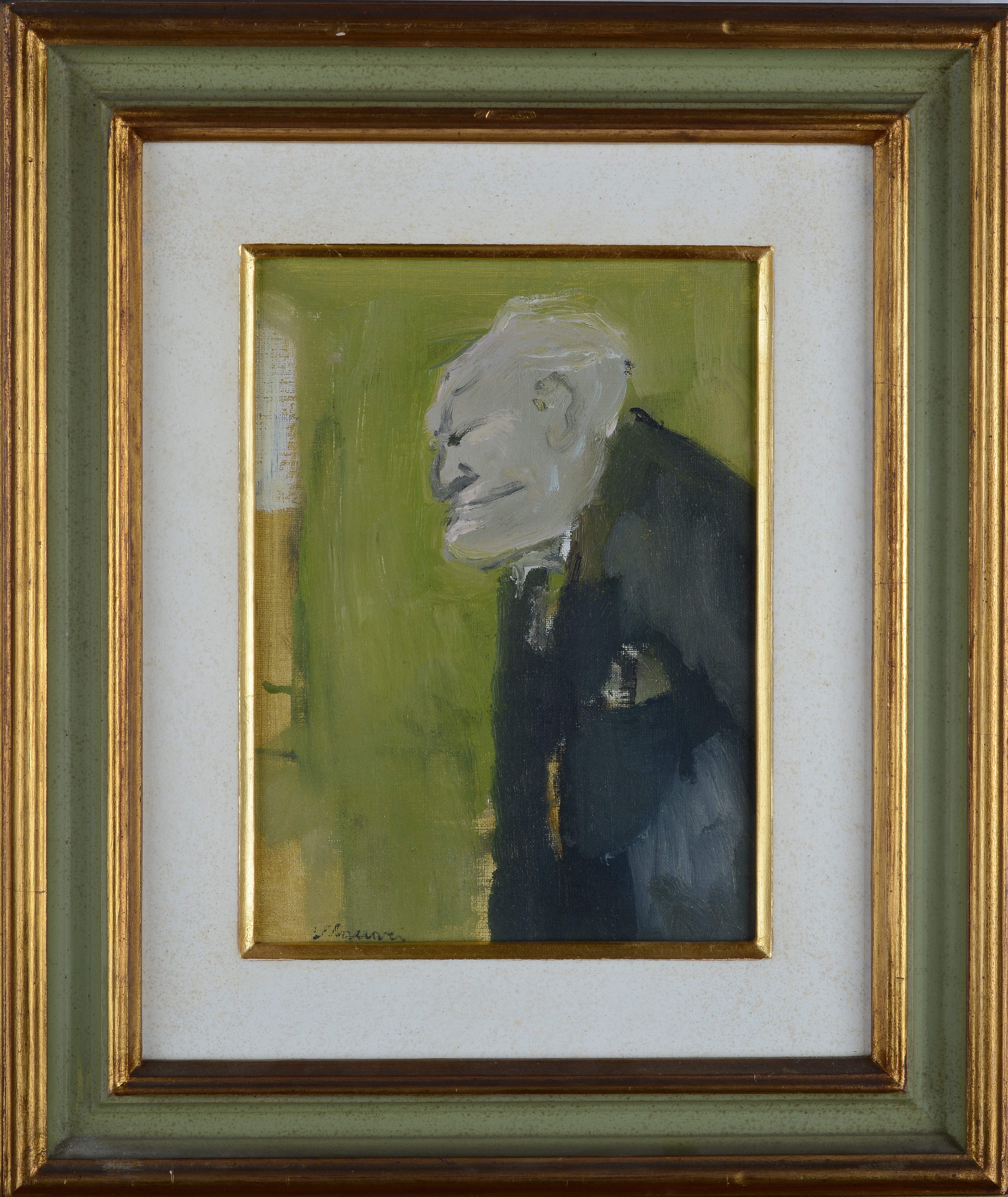 Mino Maccari - Ricordo di Giuseppe Ungaretti, olio su cartone telato