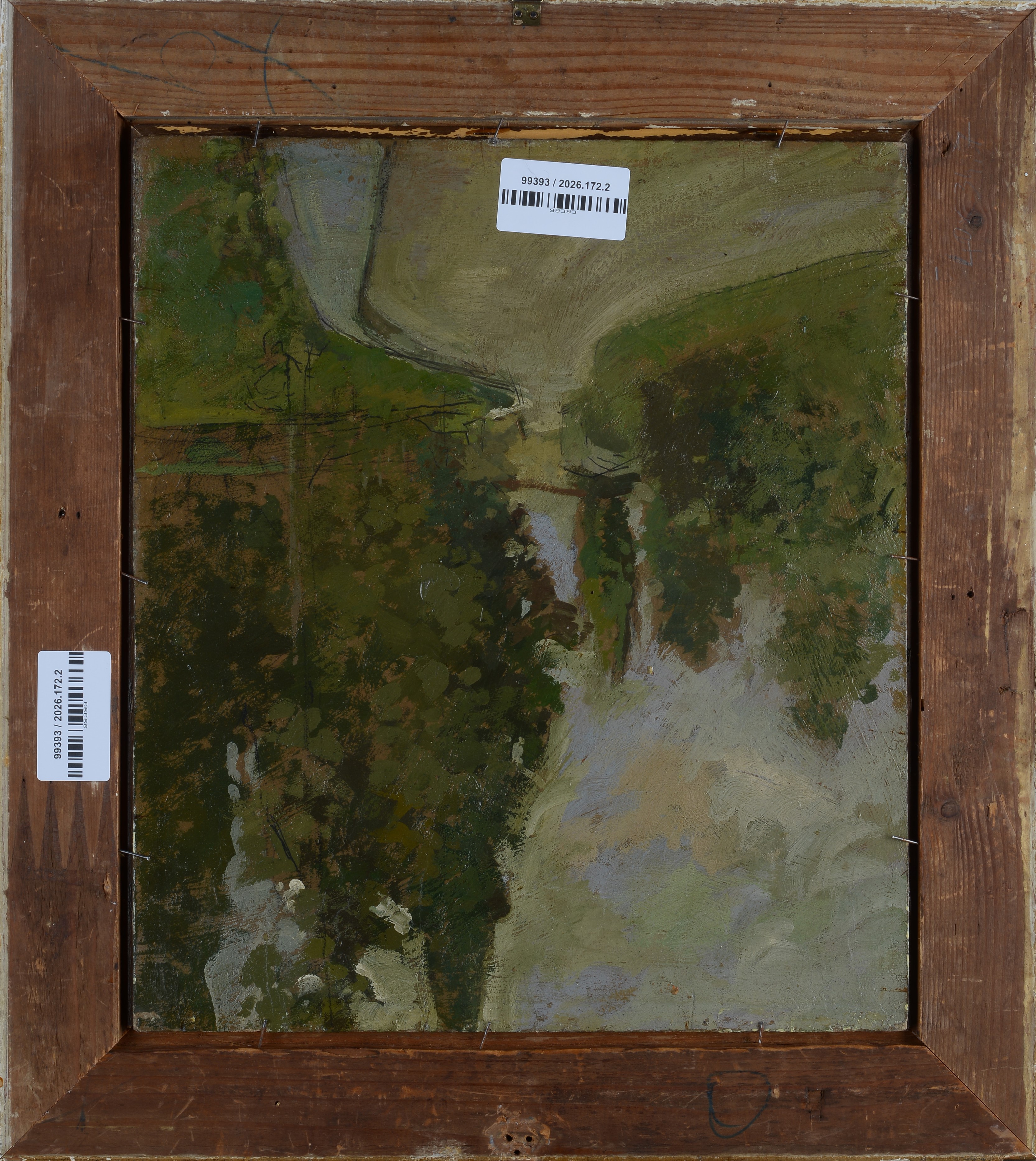 Carlo Passigli - Strada con case, olio su legno