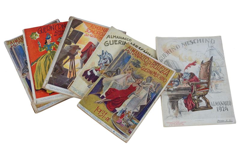 Lotto composto da sei volumi dell'Almanacco di Guerin Meschino