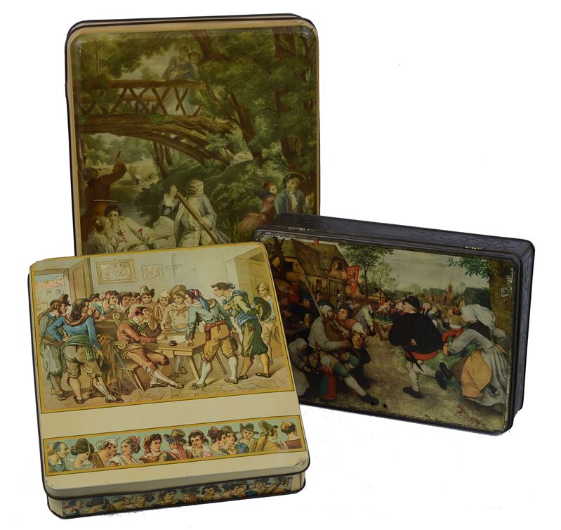 Lotto composto da tre scatole vintage in latta