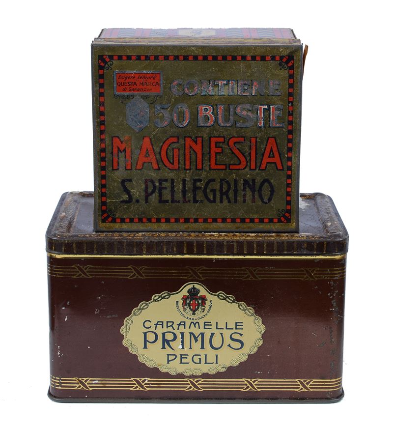 Lotto composto da due scatole vintage in latta