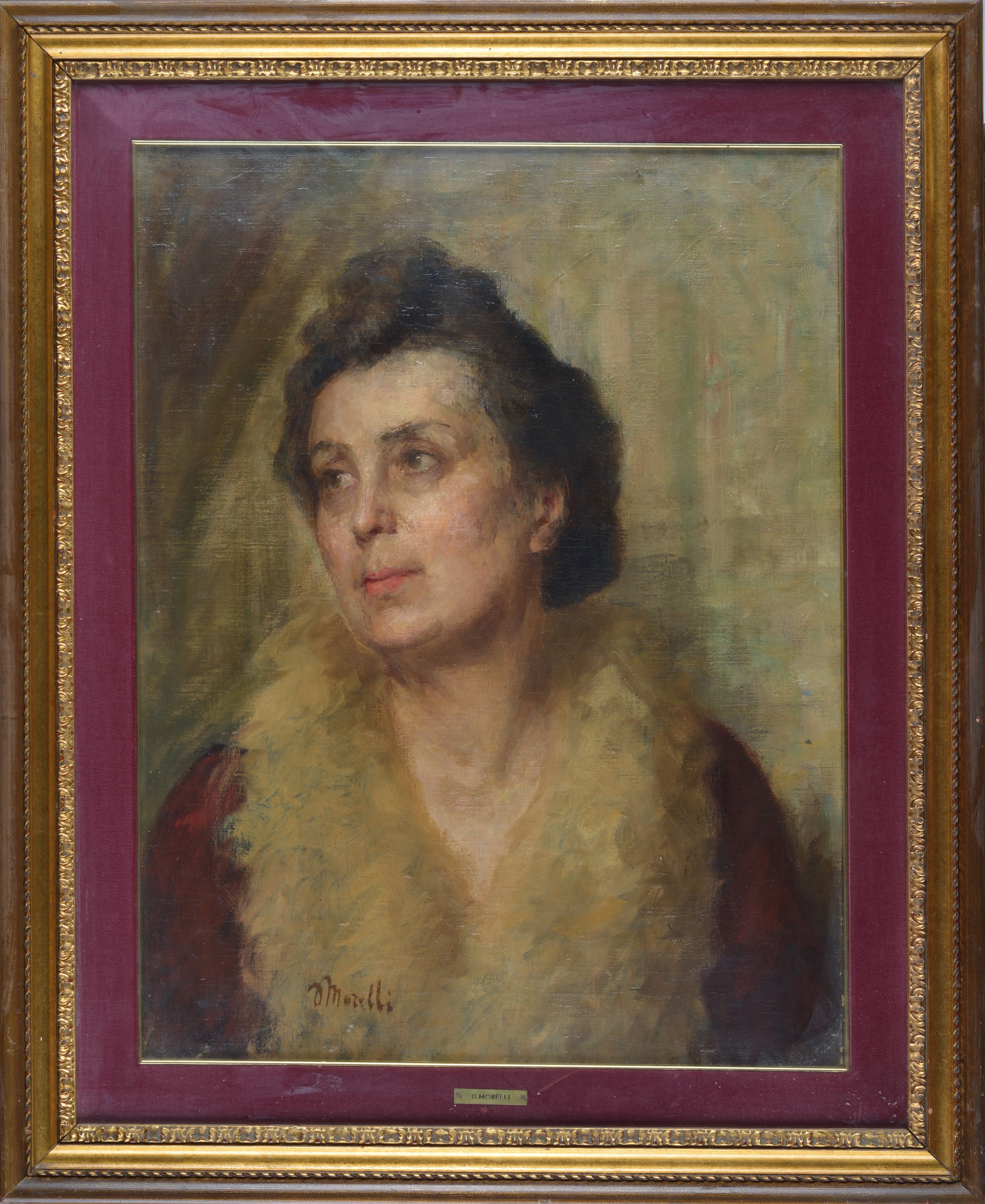 Attr. a Domenico Morelli - Ritratto di signora, olio su tela