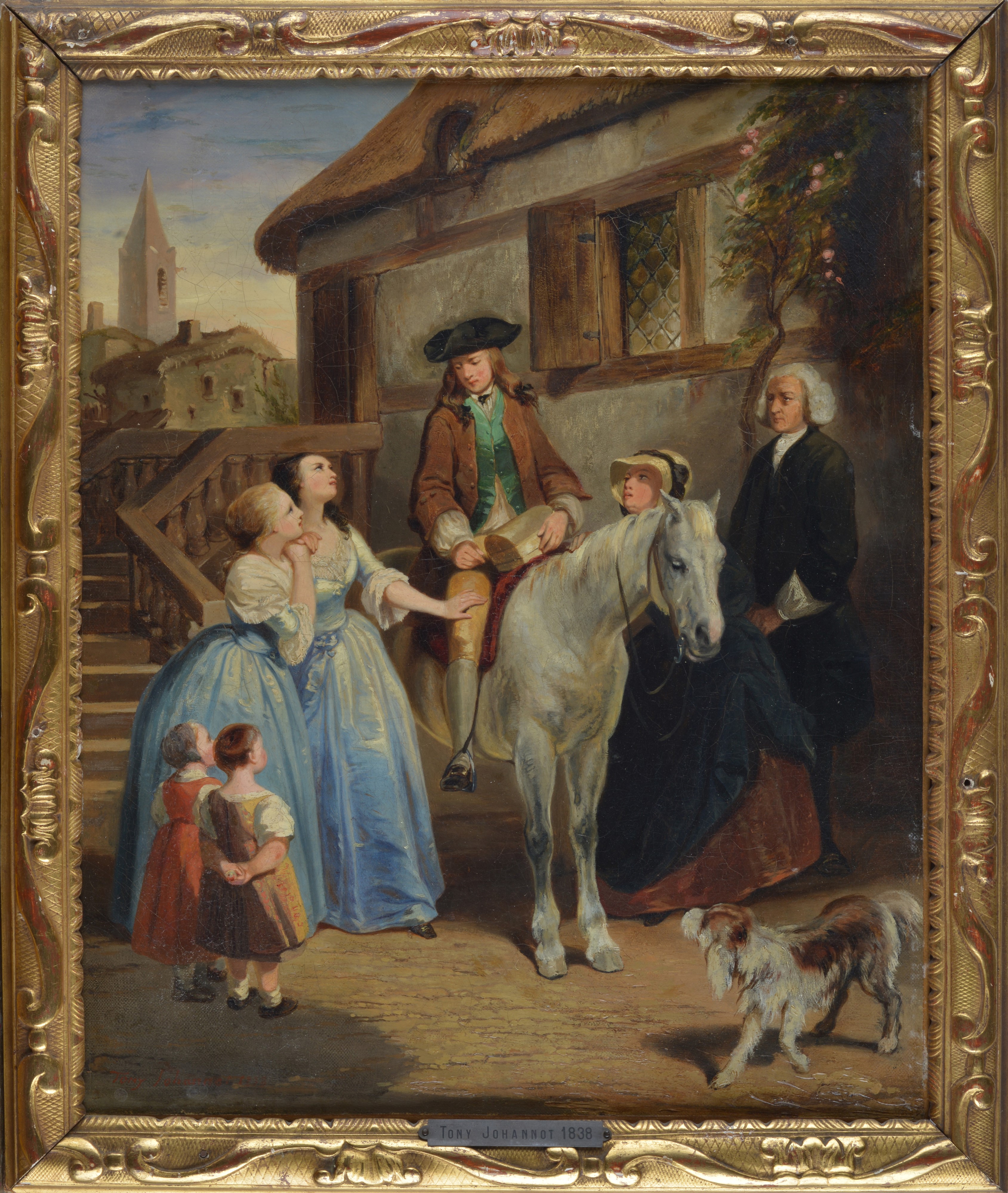 Tony Johannot - La partenza, olio su tela, 1838