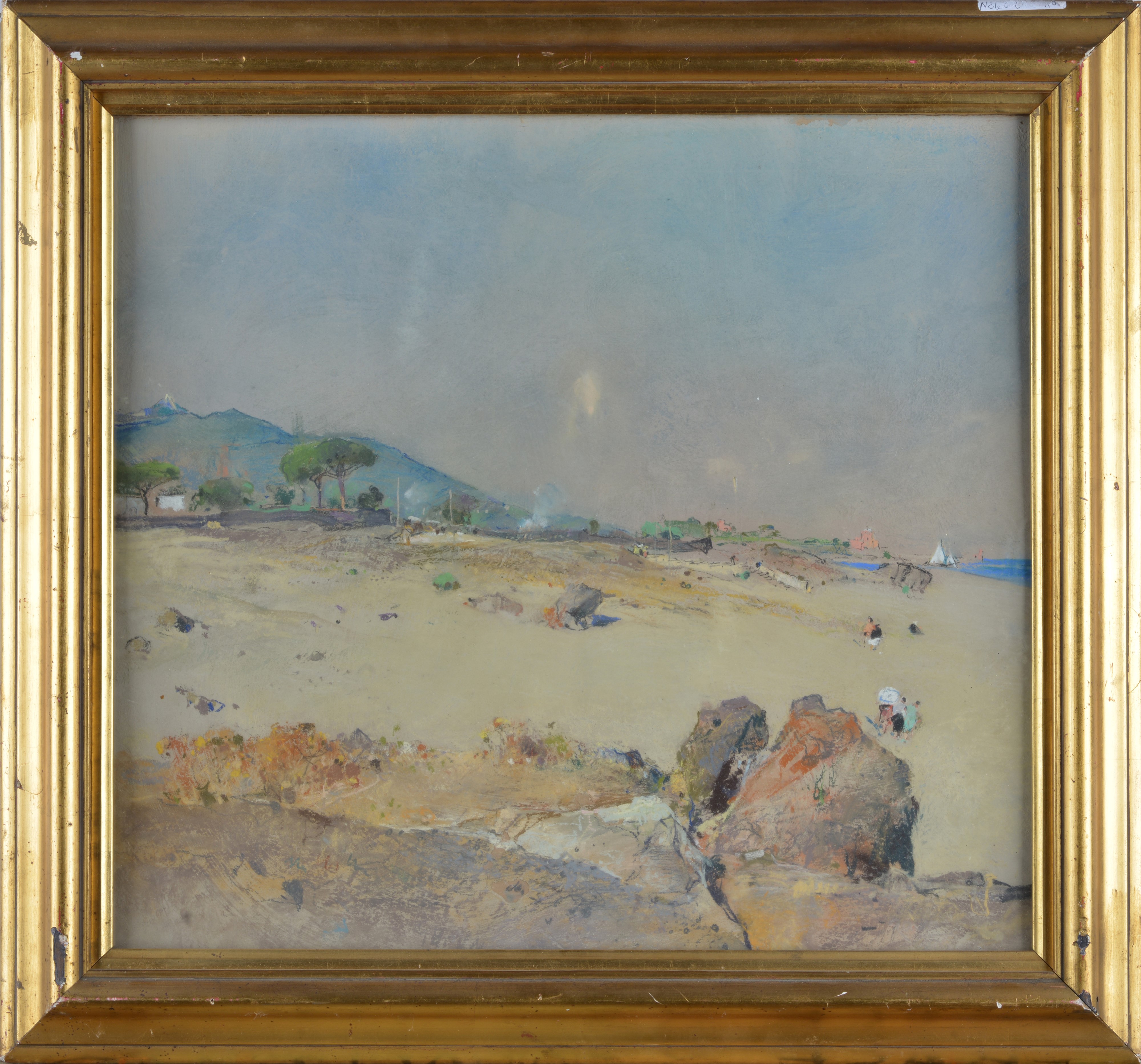 Giuseppe Casciaro - Spiaggia, pastelli su carta