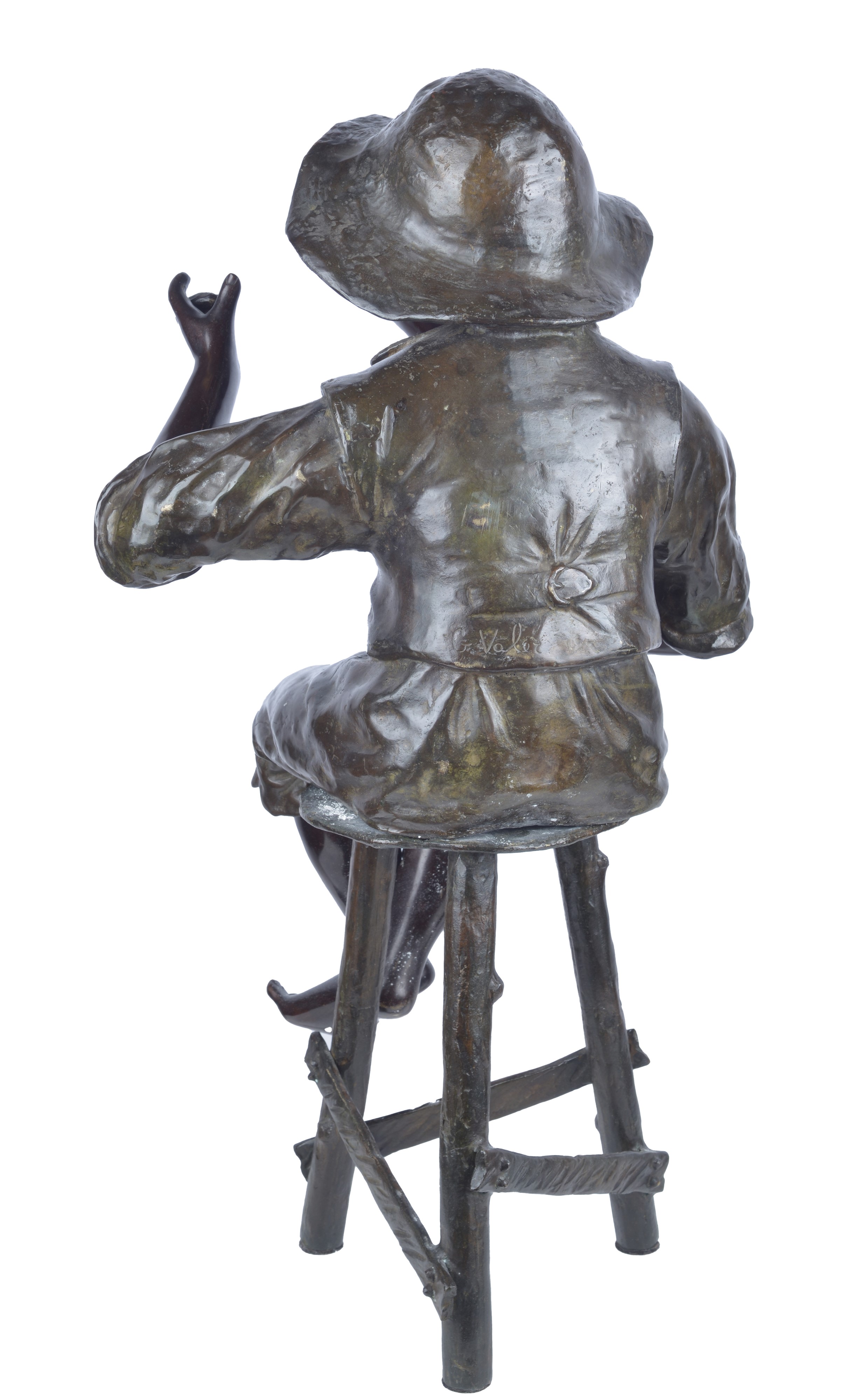 Anonimo, XIX Sec. - Anonimo, Piccolo suonatore, scultura in bronzo